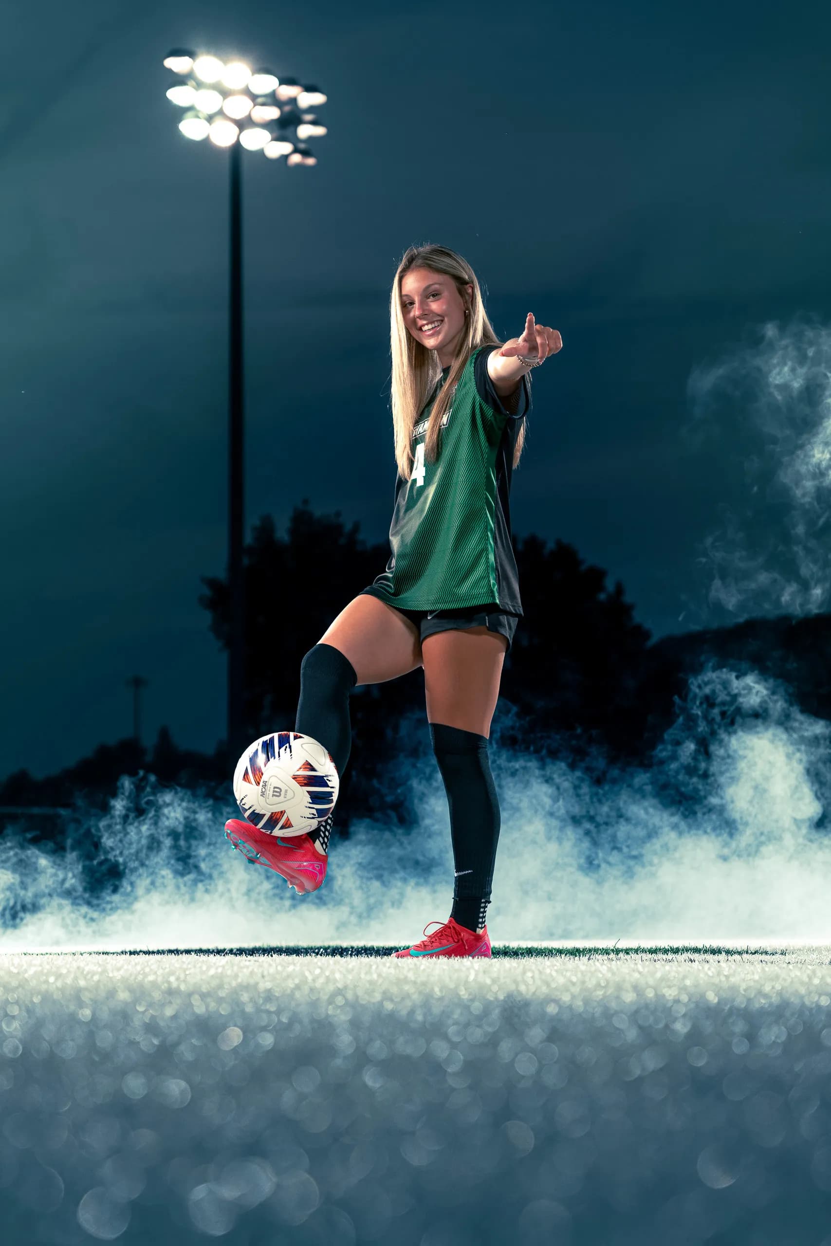 Photo from the Binghamton University women's soccer media day in Binghamton, New York