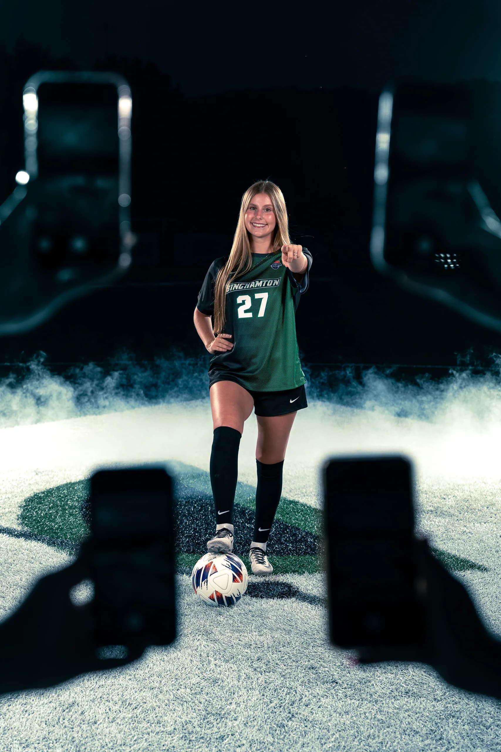 Portrait from the women's soccer media day at Binghamton University in Binghamton, New York
