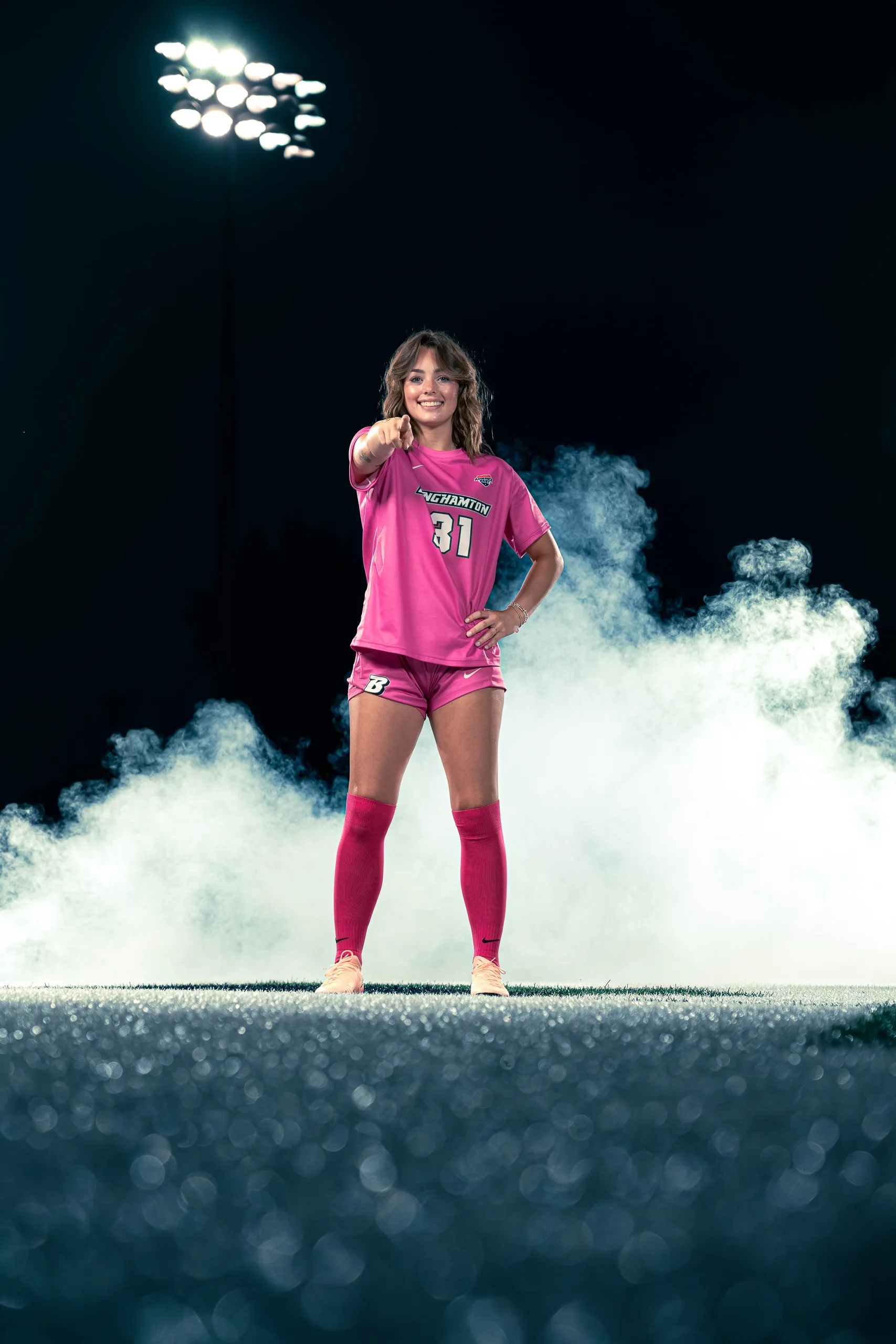 Media day portrait from the Binghamton University women's soccer session in Binghamton, New York