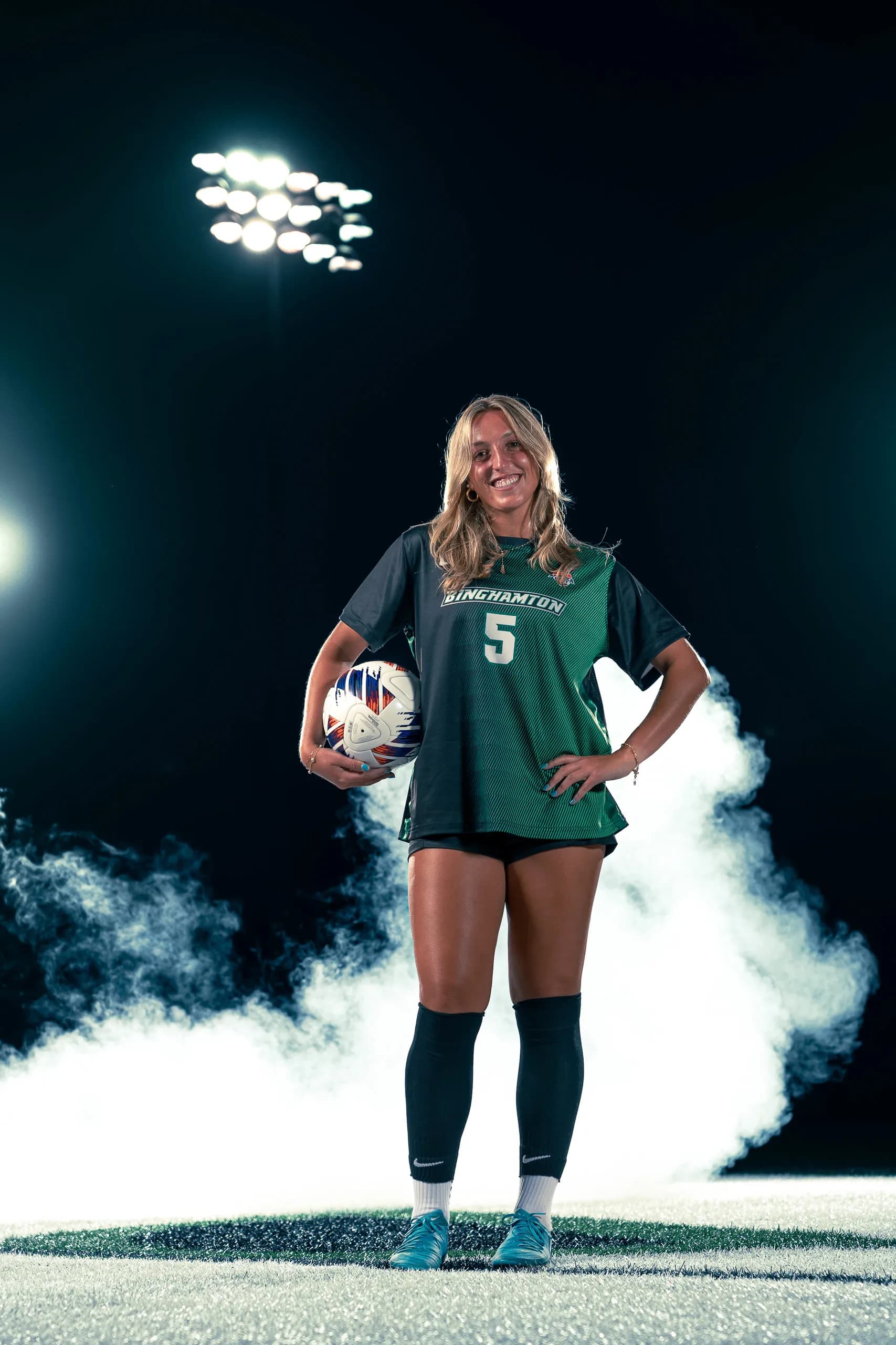Media day portrait from the Binghamton University women's soccer session in Binghamton, New York