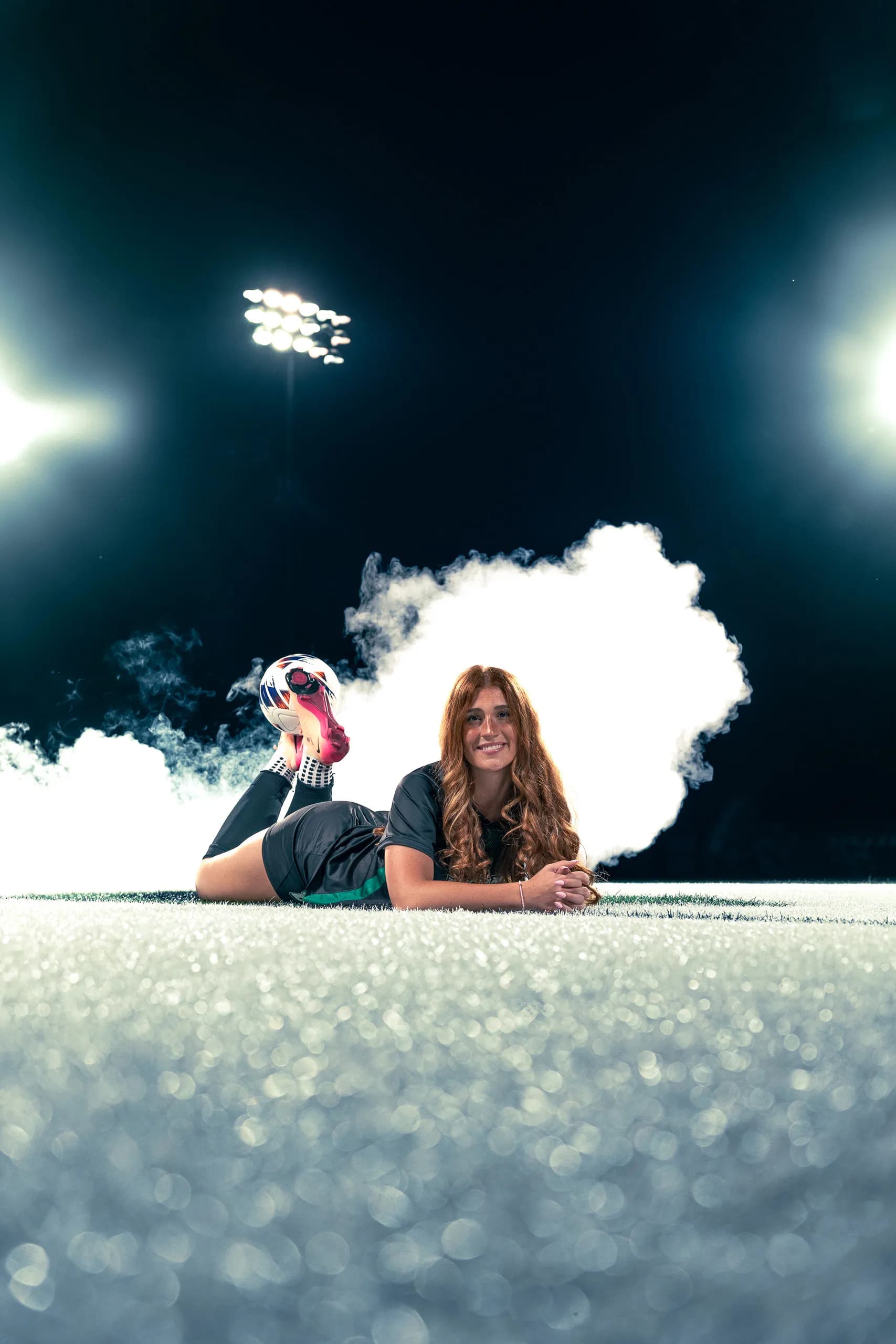 Photo from the Binghamton University women's soccer media day in Binghamton, New York