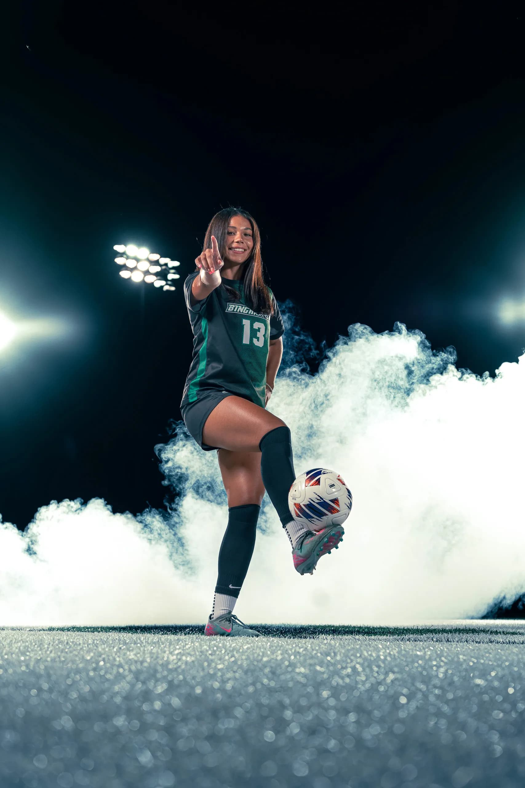 Portrait from the women's soccer media day at Binghamton University in Binghamton, New York