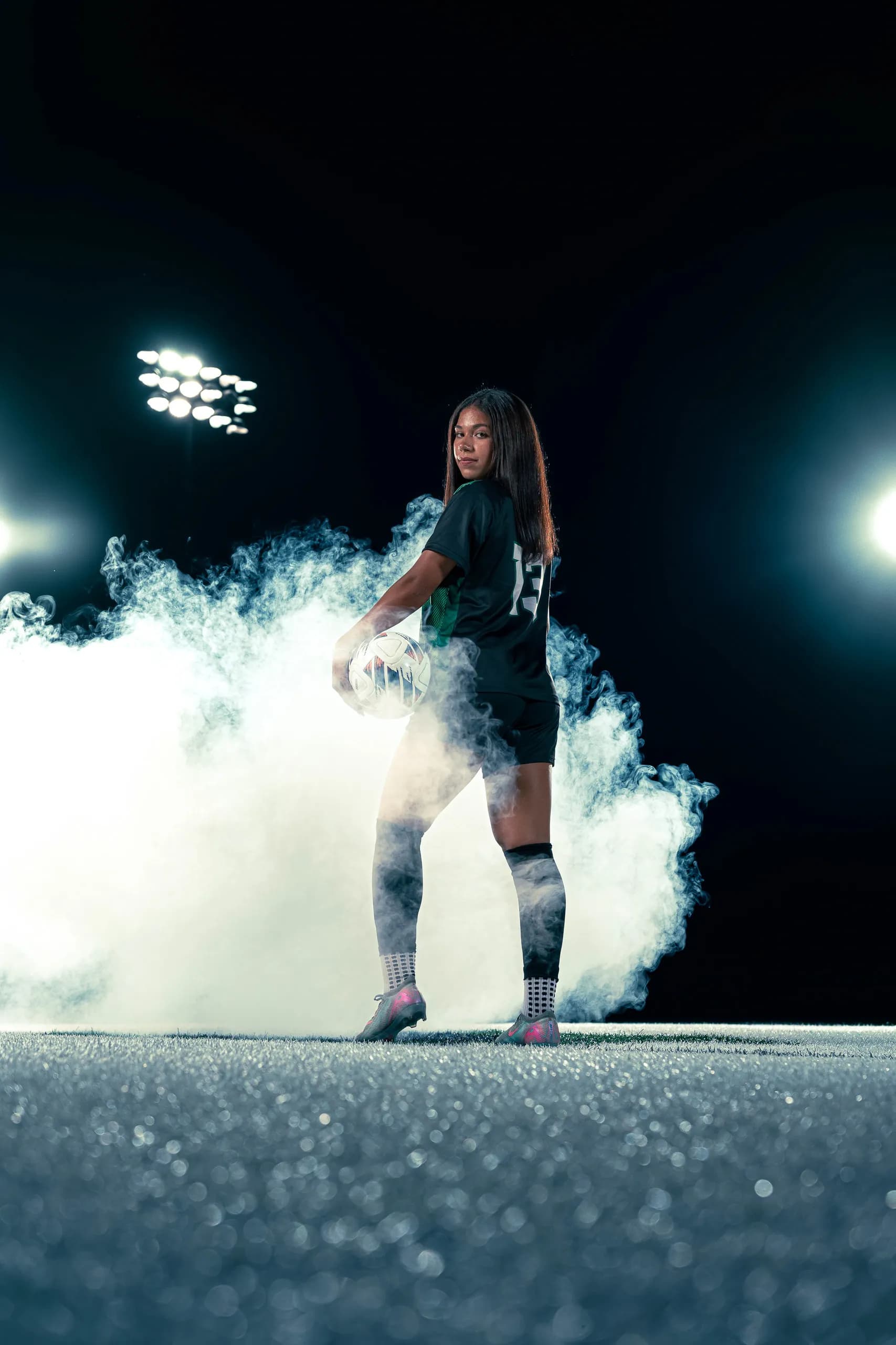 Binghamton University women's soccer media day portrait in Binghamton, New York