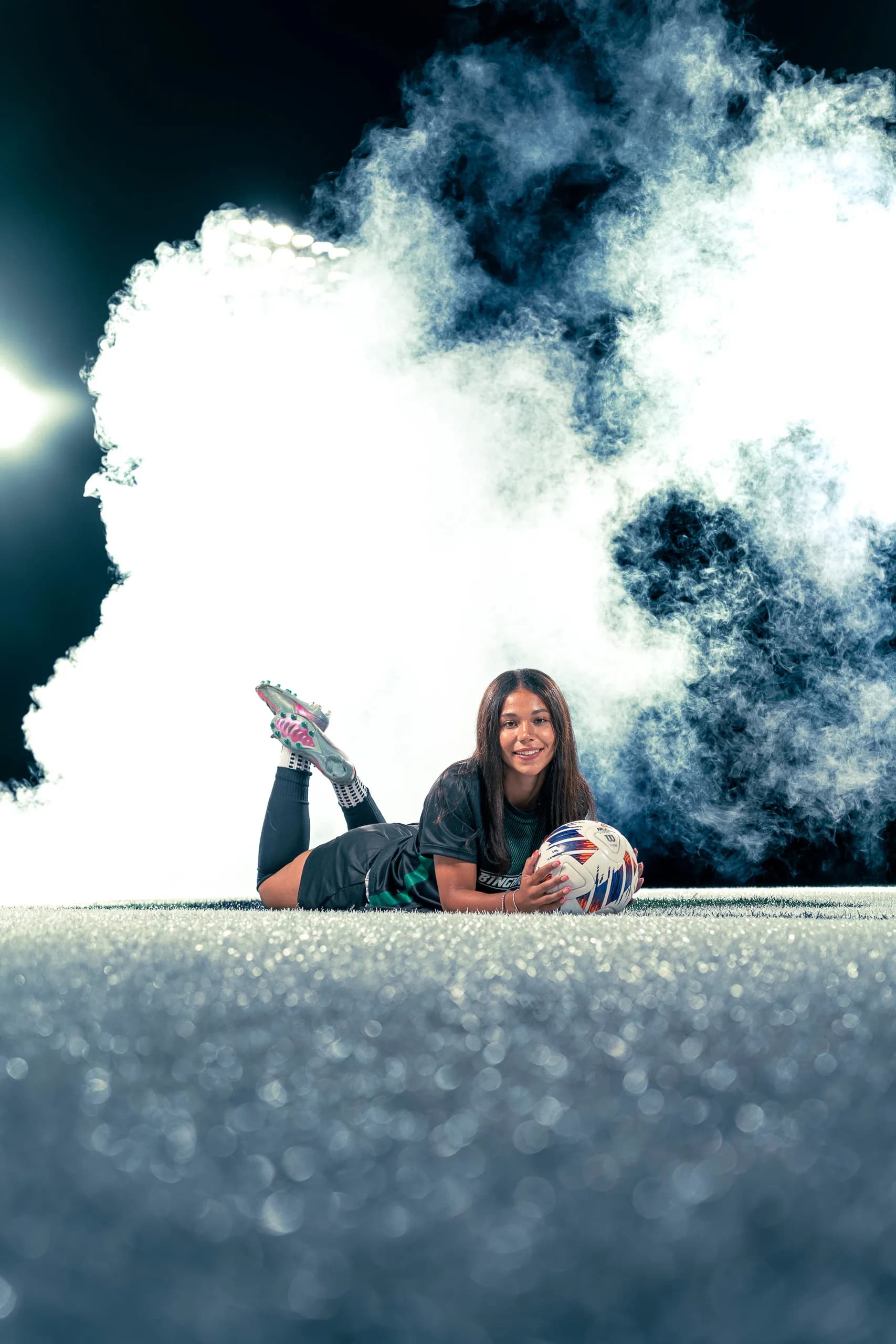 Media day portrait from the Binghamton University women's soccer session in Binghamton, New York