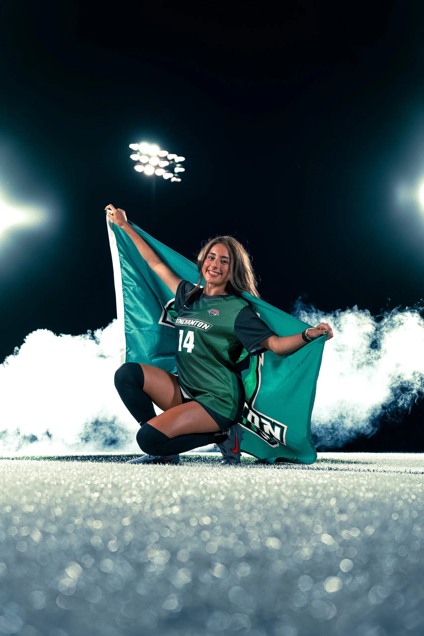 Binghamton University women's soccer media day portrait, Binghamton NY