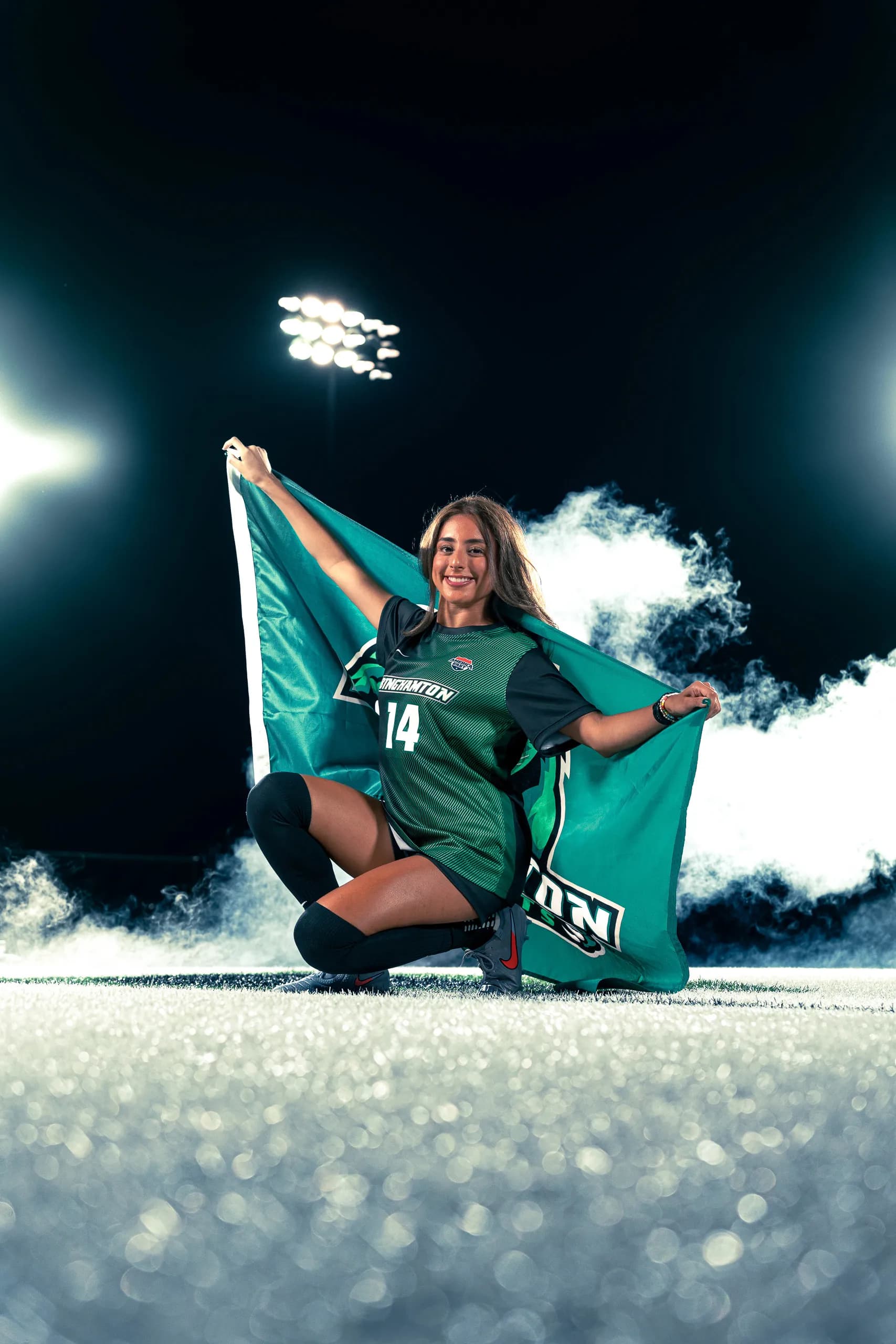 Portrait from the women's soccer media day at Binghamton University in Binghamton, New York