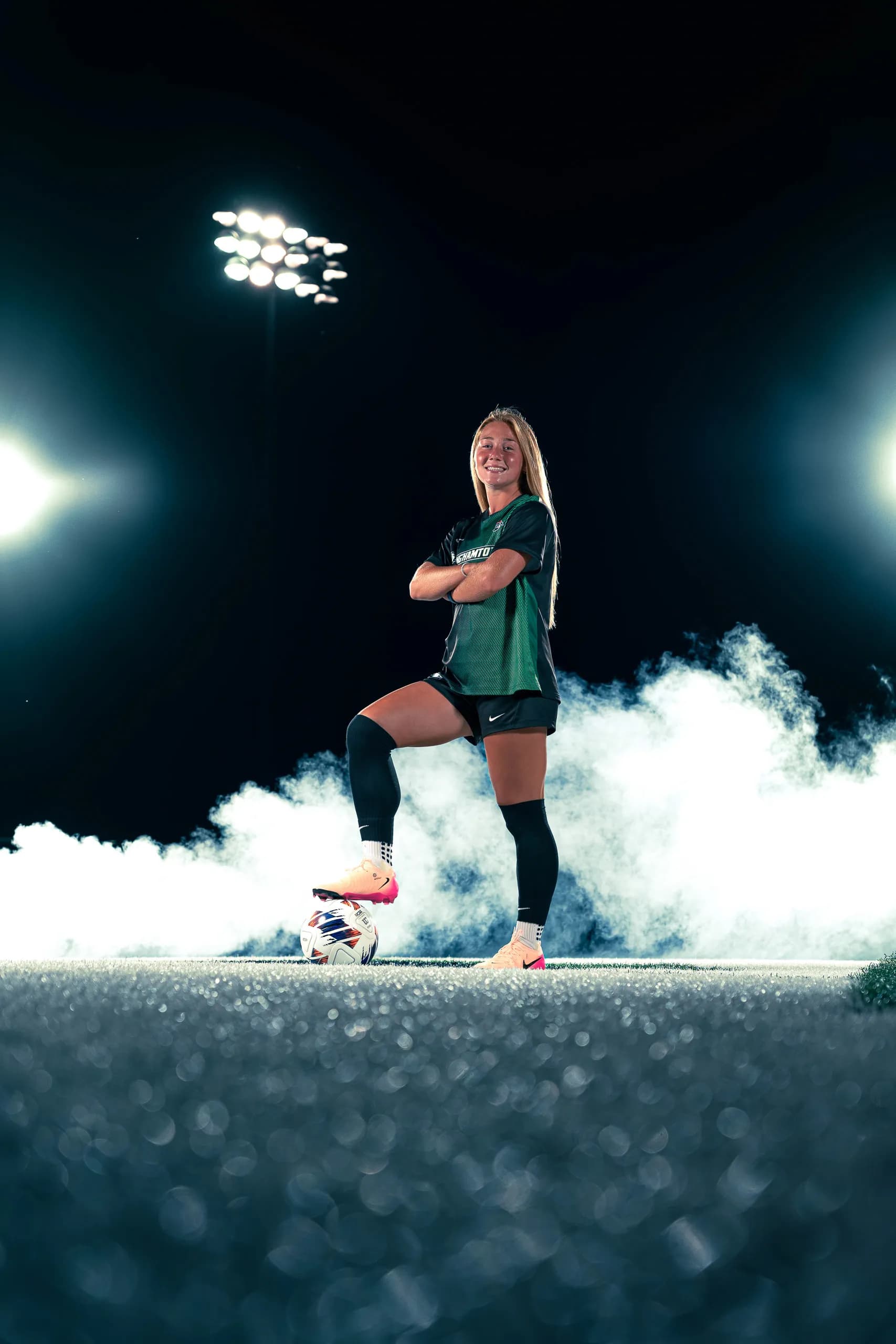 Binghamton University women's soccer media day portrait, Binghamton NY
