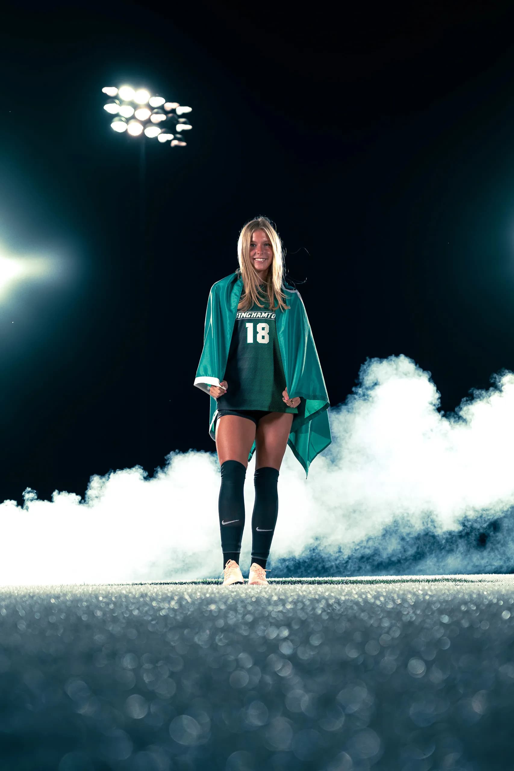 Media day portrait from the Binghamton University women's soccer session in Binghamton, New York