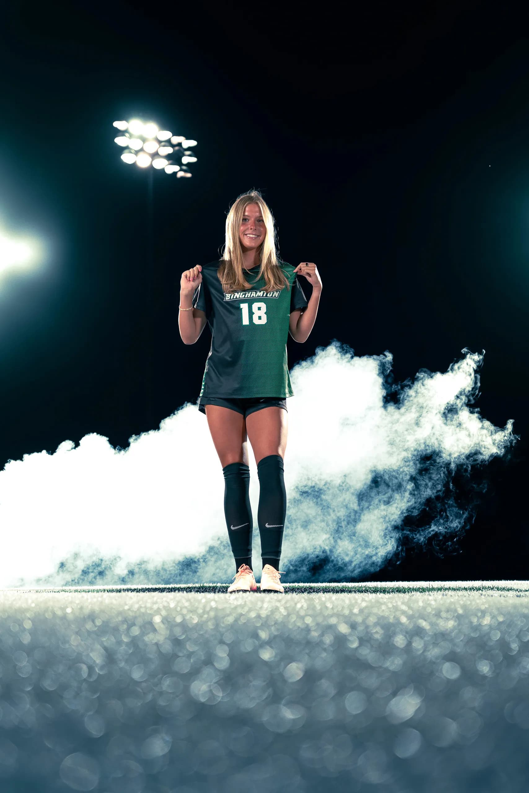 Binghamton University women's soccer media day portrait, Binghamton NY