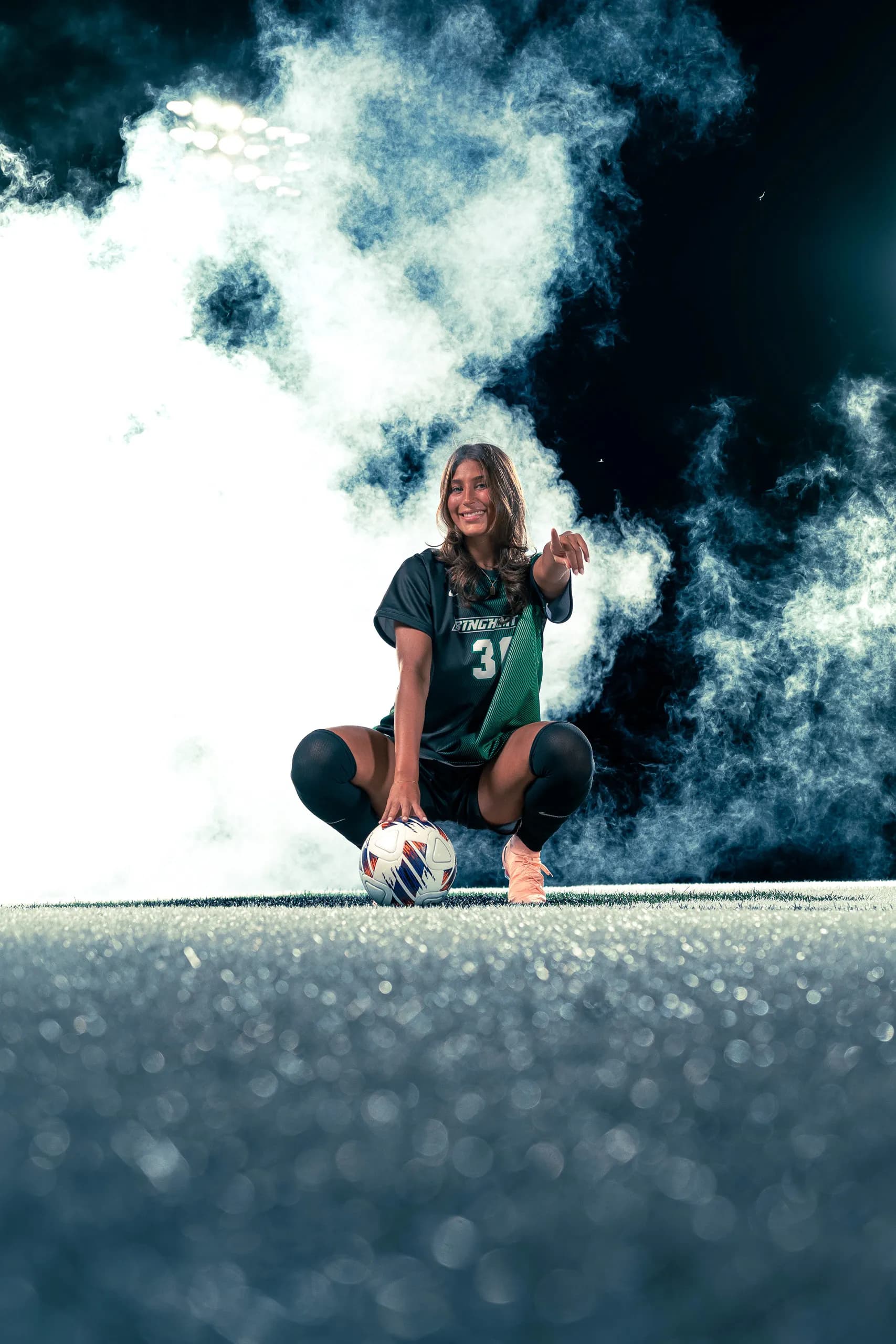 Portrait from the women's soccer media day at Binghamton University in Binghamton, New York