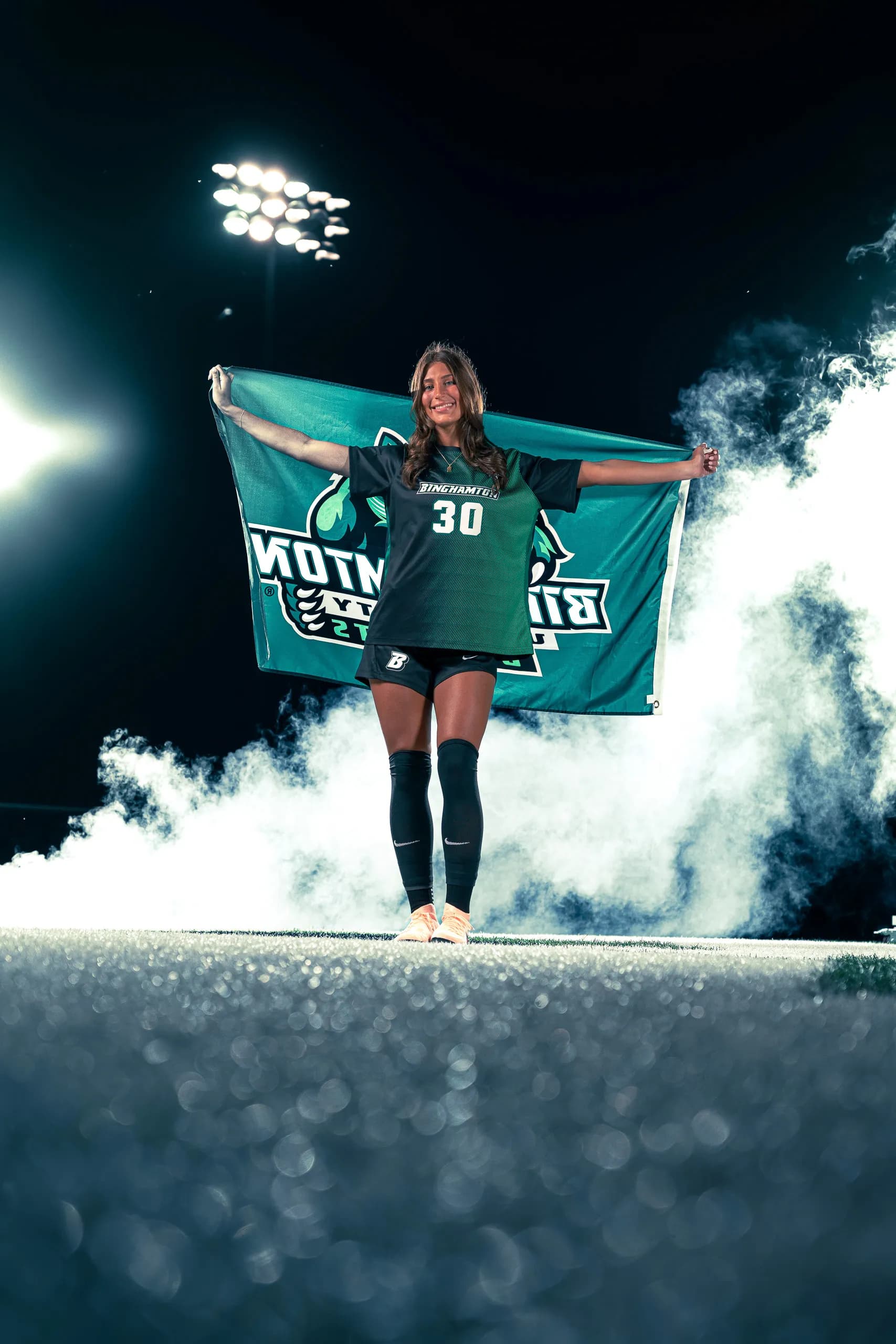 Media day portrait from the Binghamton University women's soccer session in Binghamton, New York
