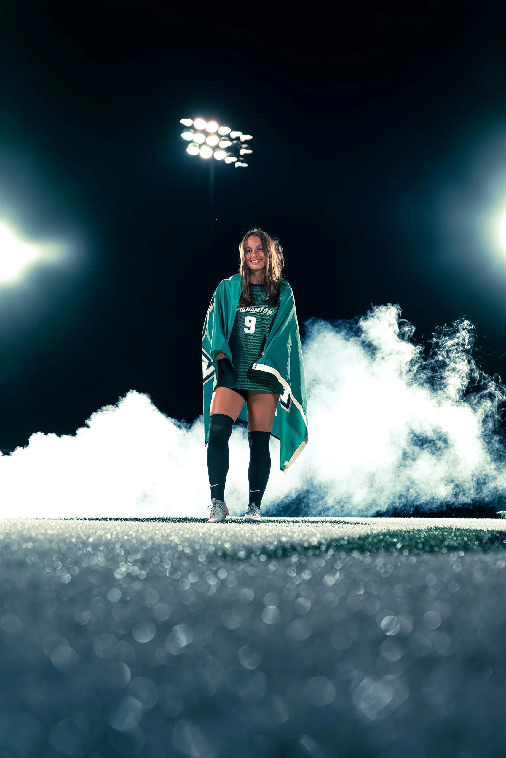 Binghamton University women's soccer media day portrait in Binghamton, New York