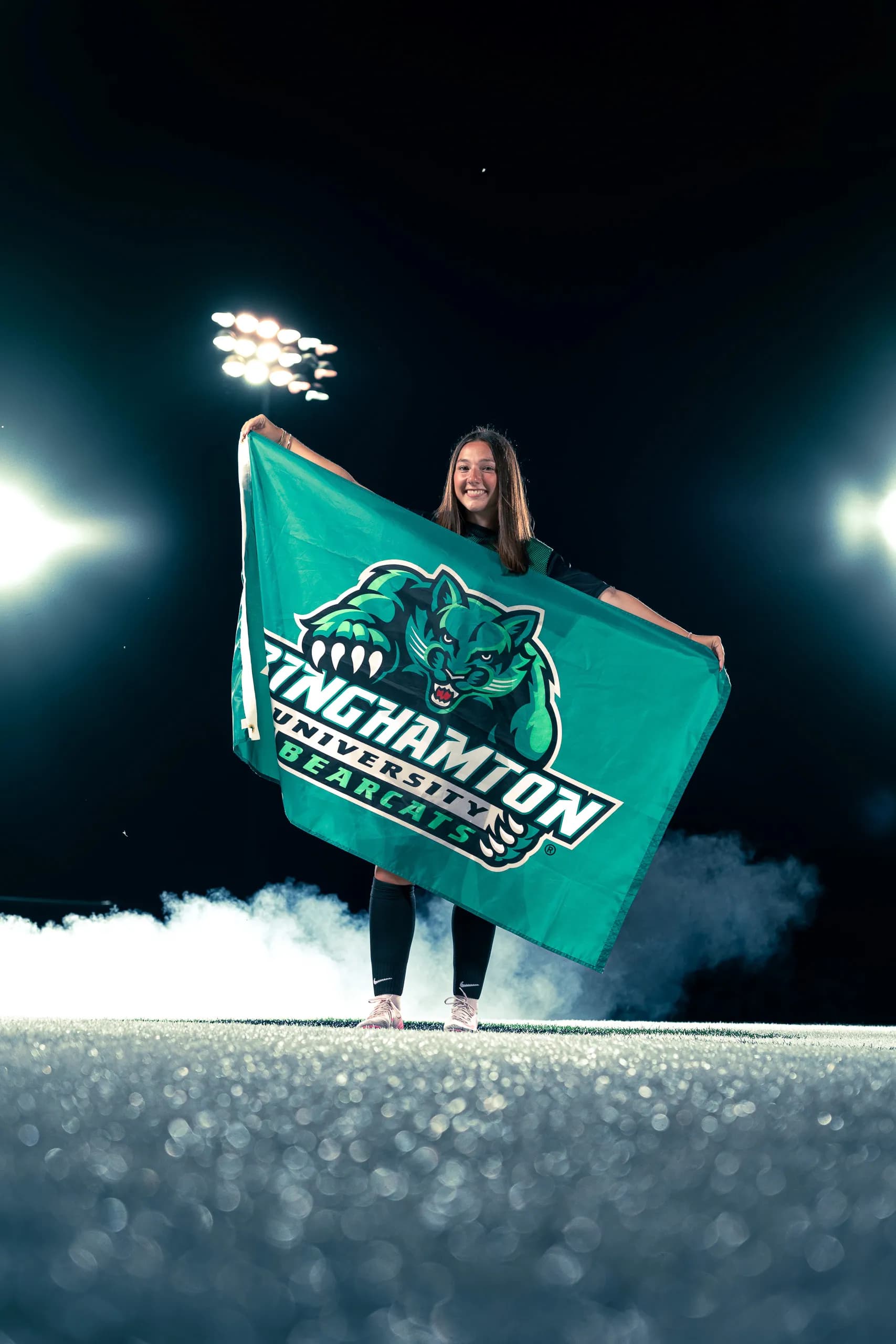 Binghamton University women's soccer media day portrait in Binghamton, New York