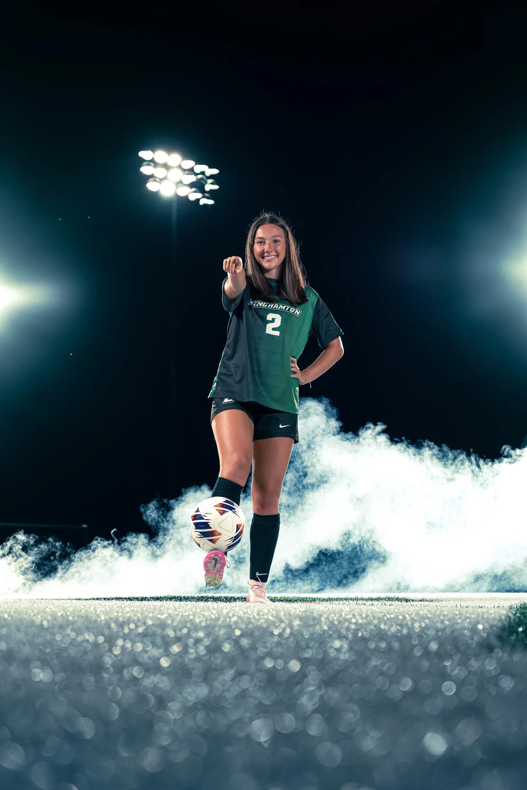 Binghamton University women's soccer media day portrait, Binghamton NY