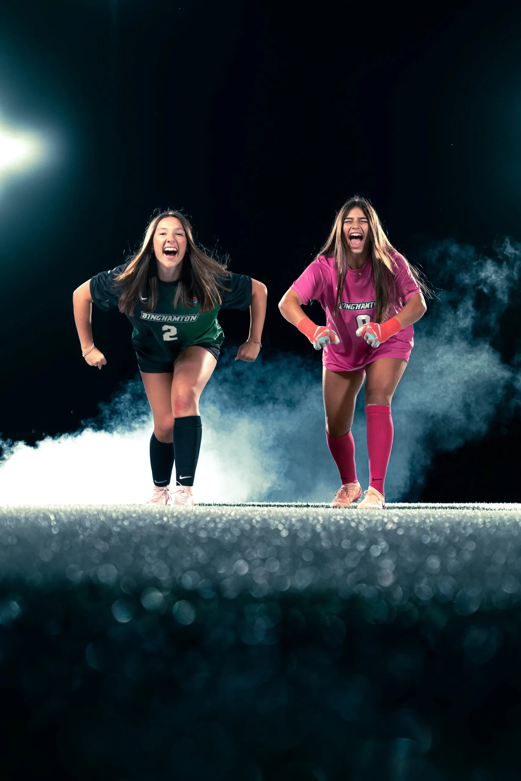 Photo from the Binghamton University women's soccer media day in Binghamton, New York