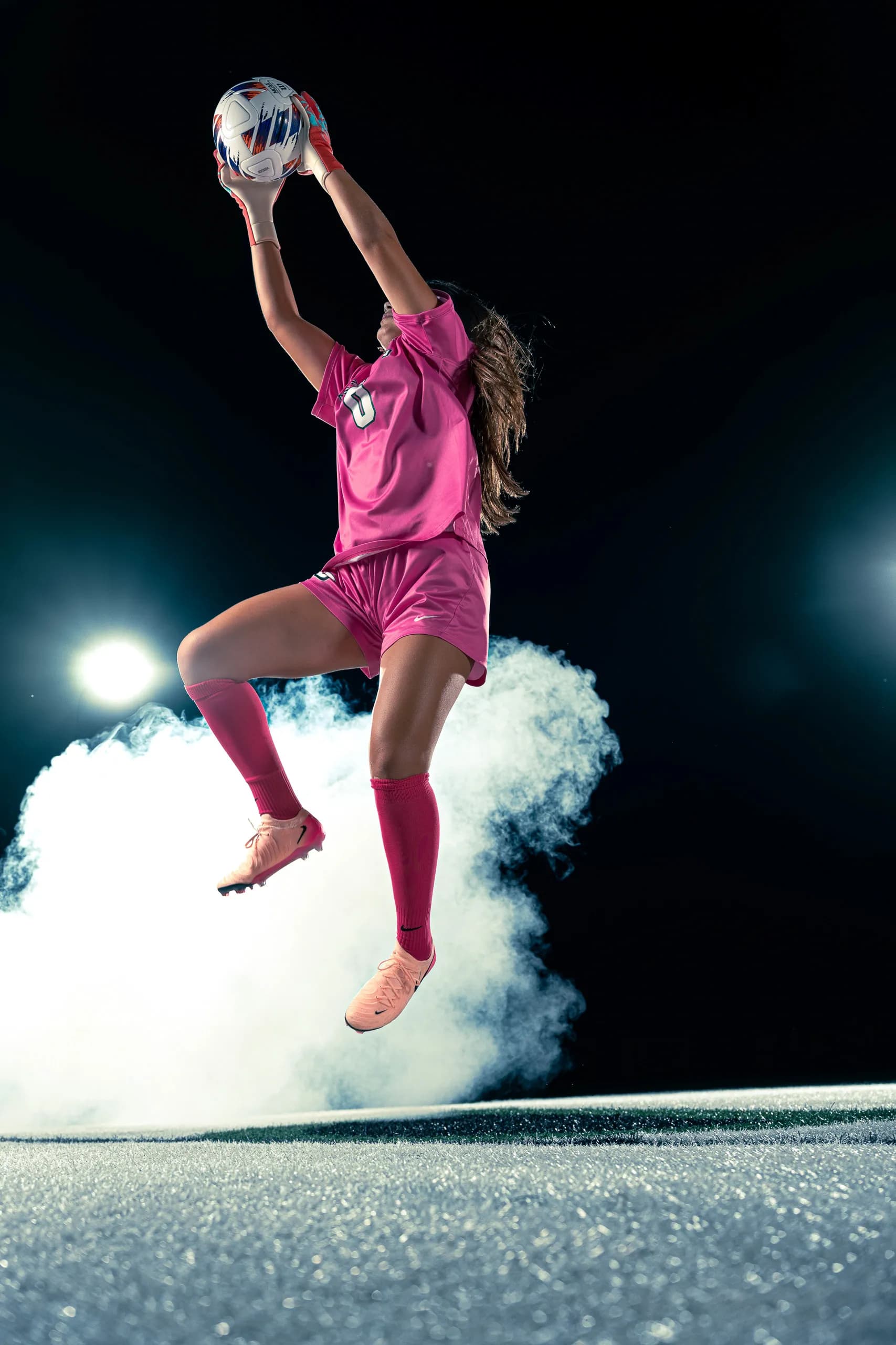 Media day portrait from the Binghamton University women's soccer session in Binghamton, New York
