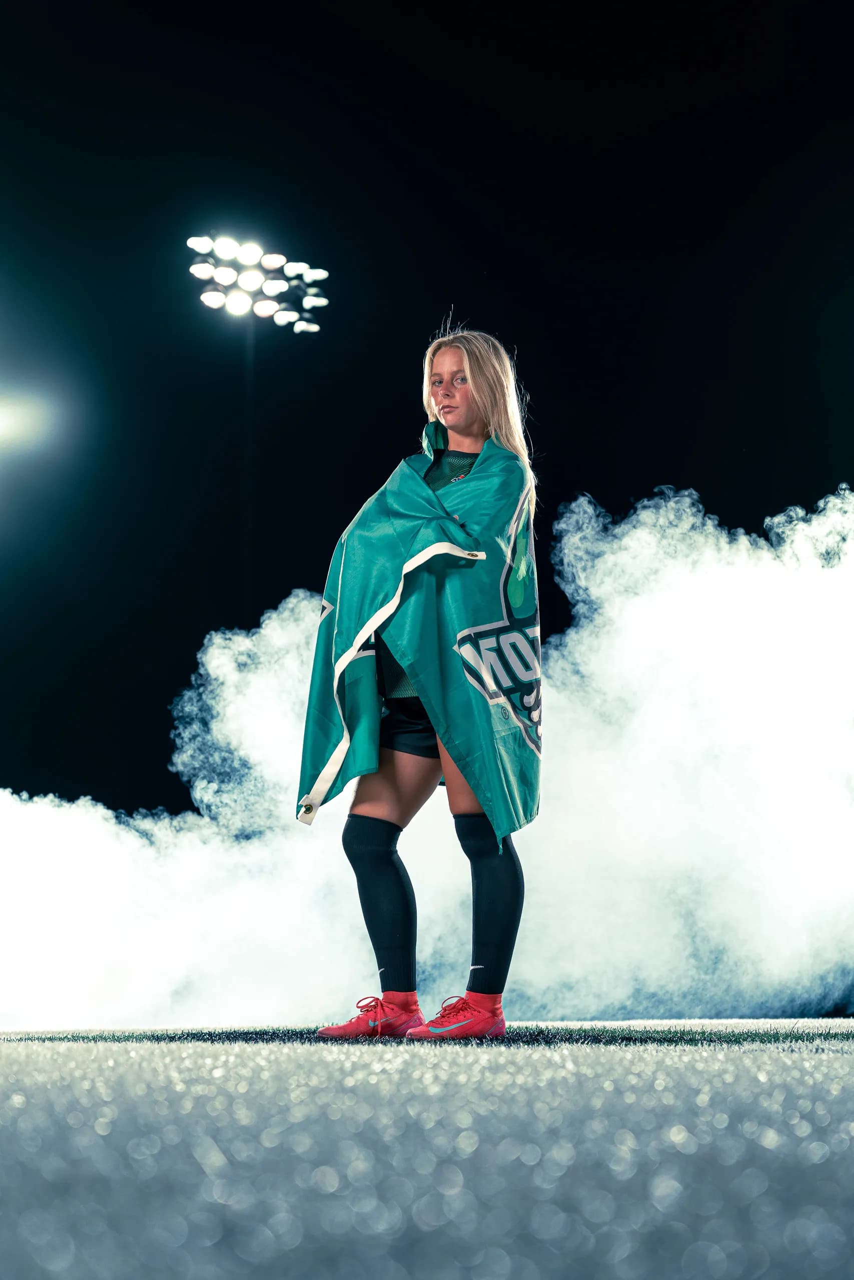 Photo from the Binghamton University women's soccer media day in Binghamton, New York
