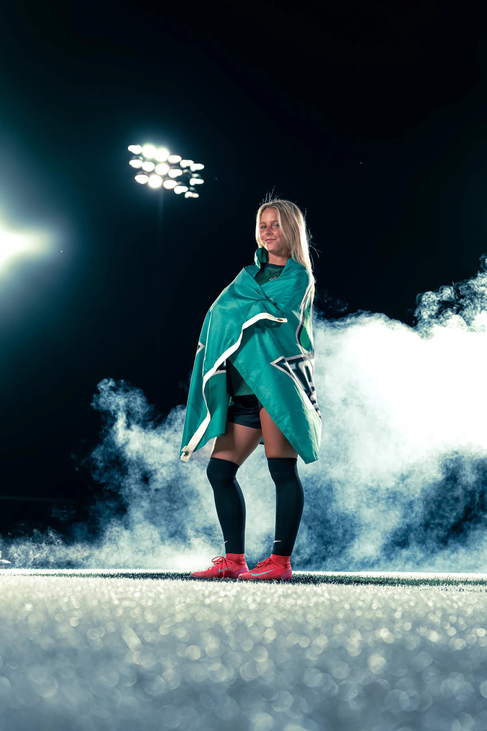 Binghamton University women's soccer media day portrait in Binghamton, New York