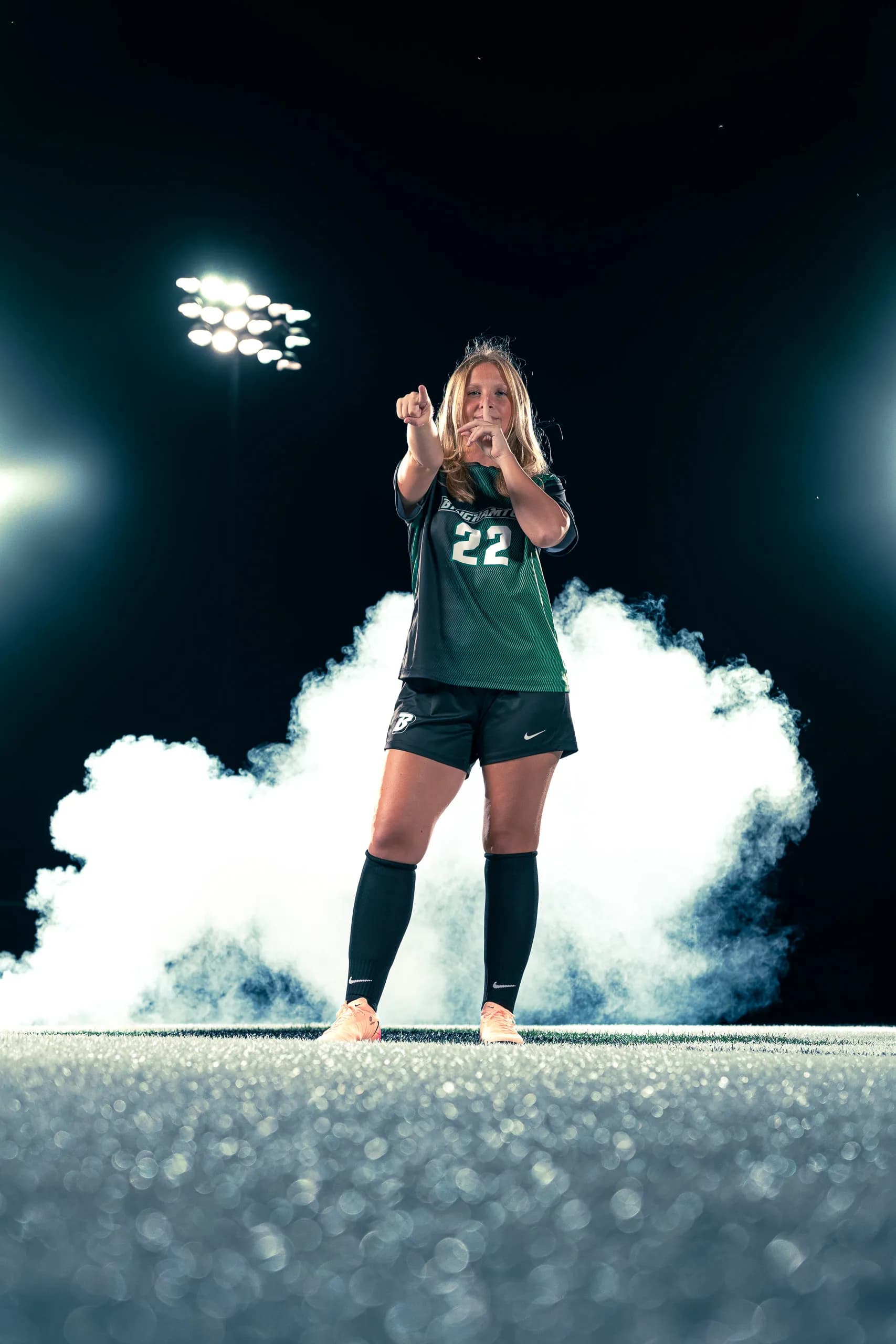 Photo from the Binghamton University women's soccer media day in Binghamton, New York
