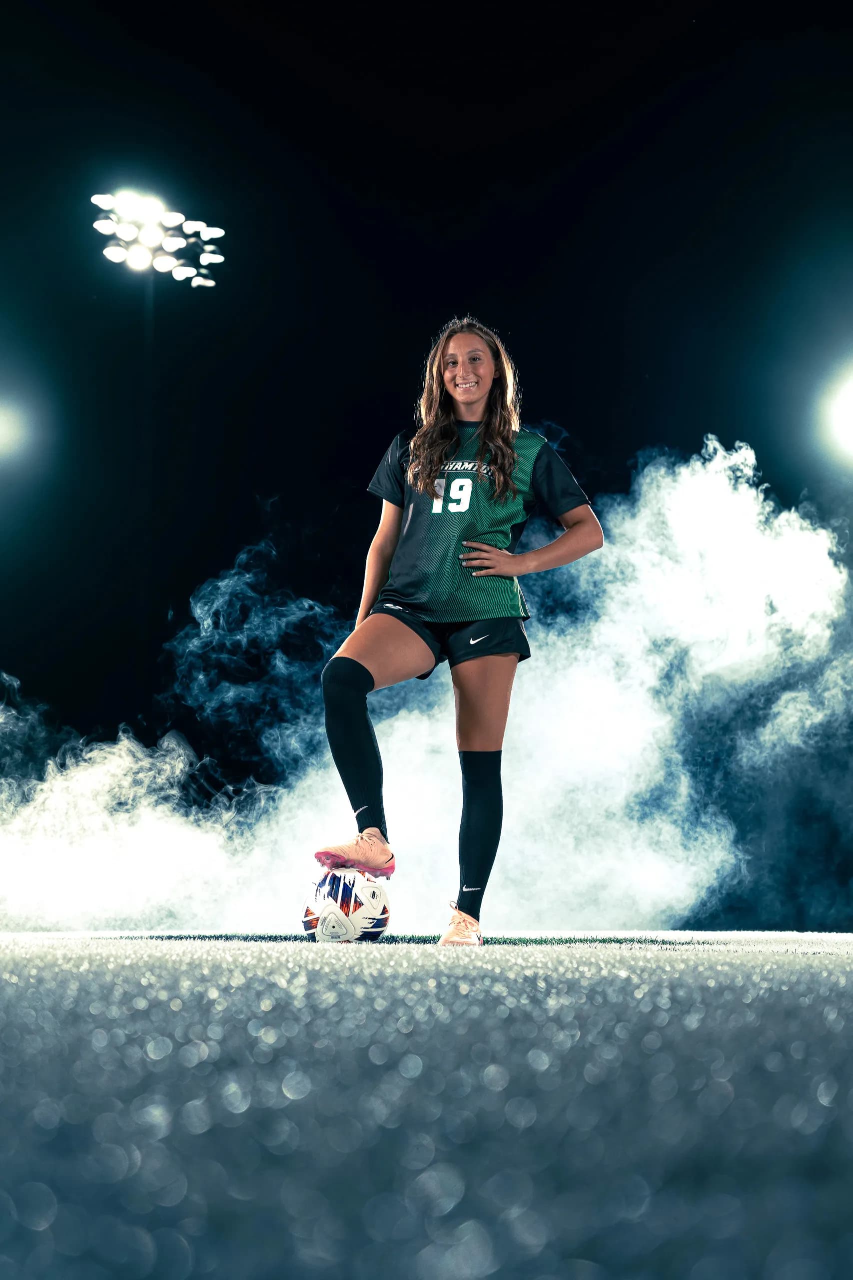 Portrait from the women's soccer media day at Binghamton University in Binghamton, New York