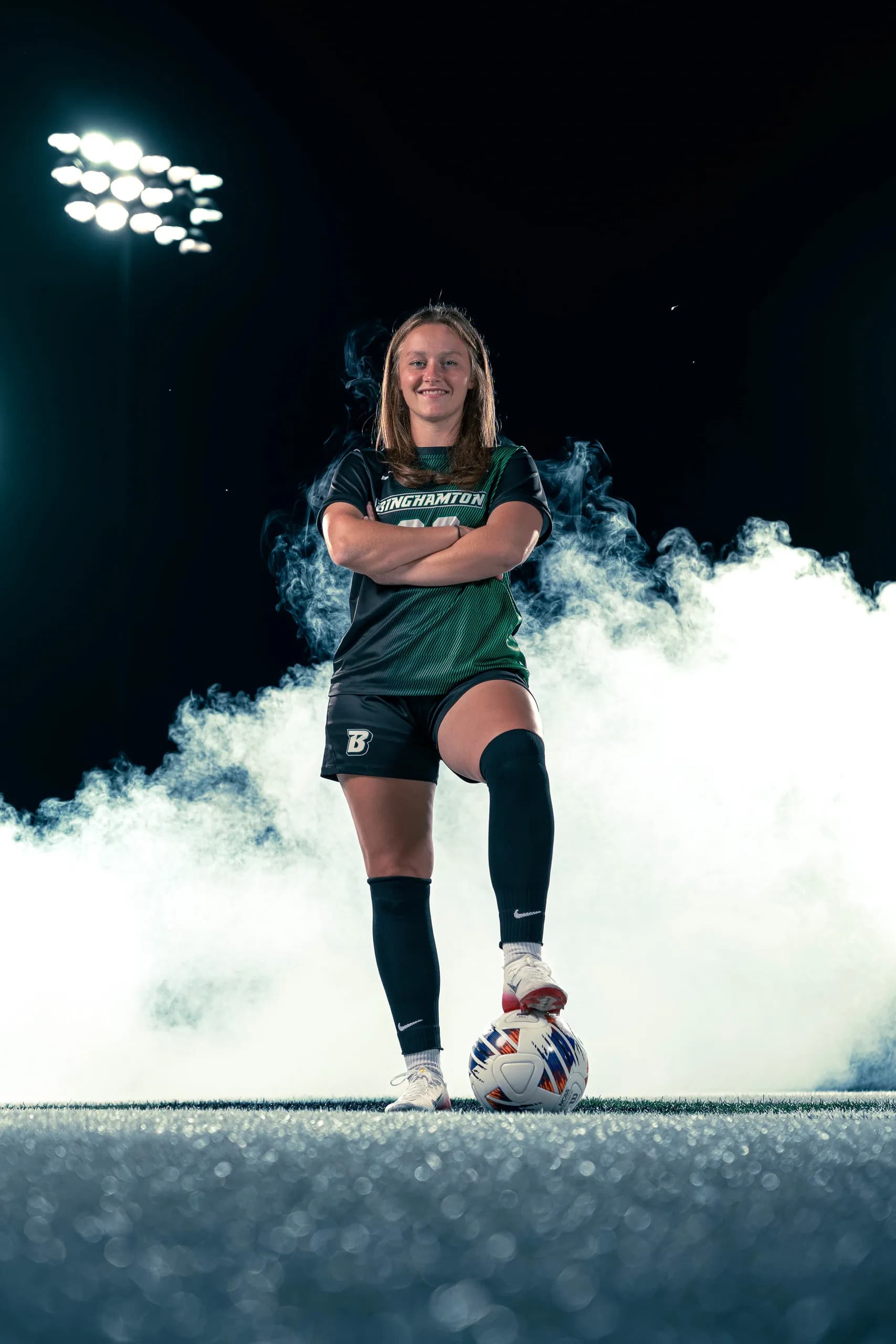 Binghamton University women's soccer media day portrait, Binghamton NY