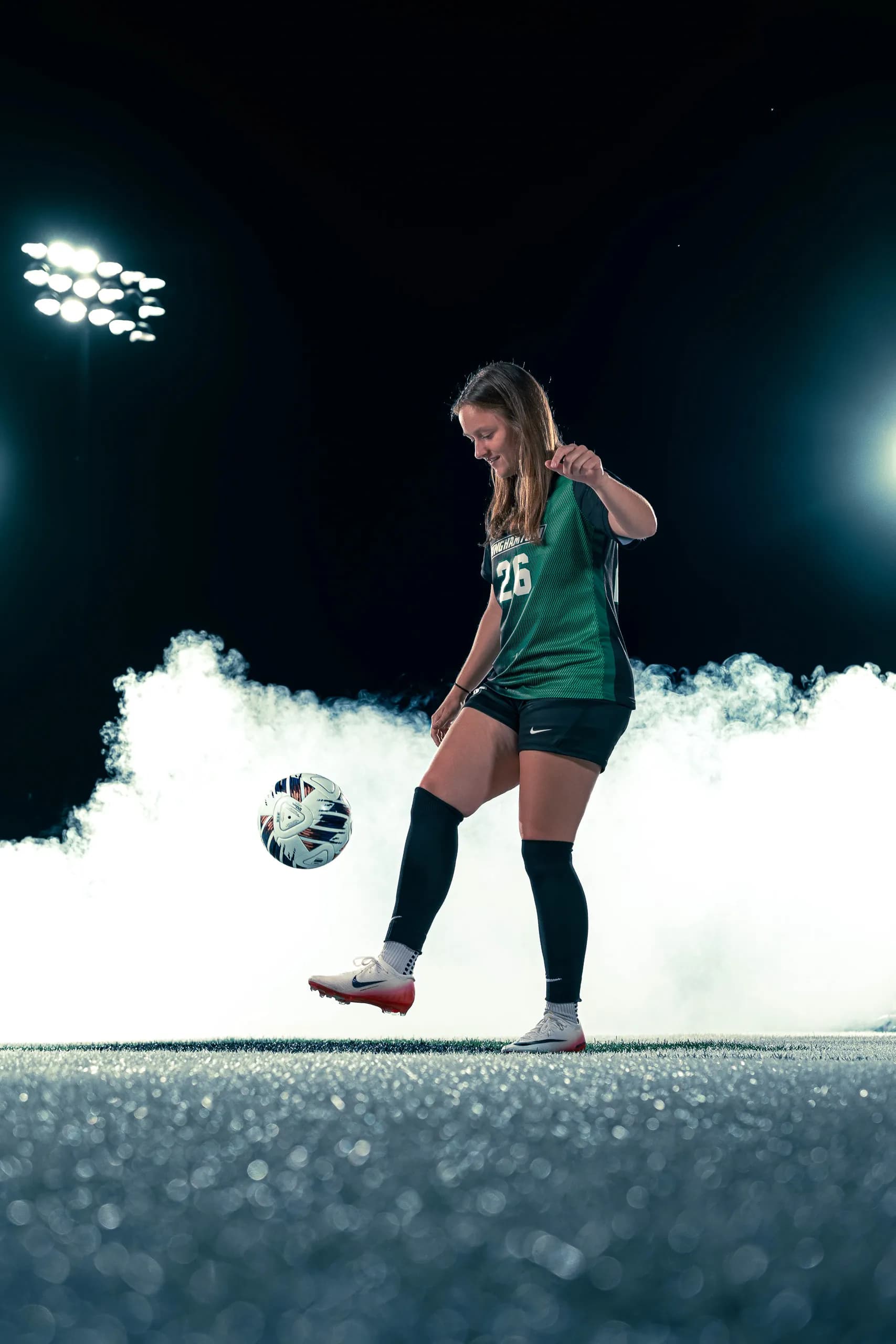 Portrait from the women's soccer media day at Binghamton University in Binghamton, New York