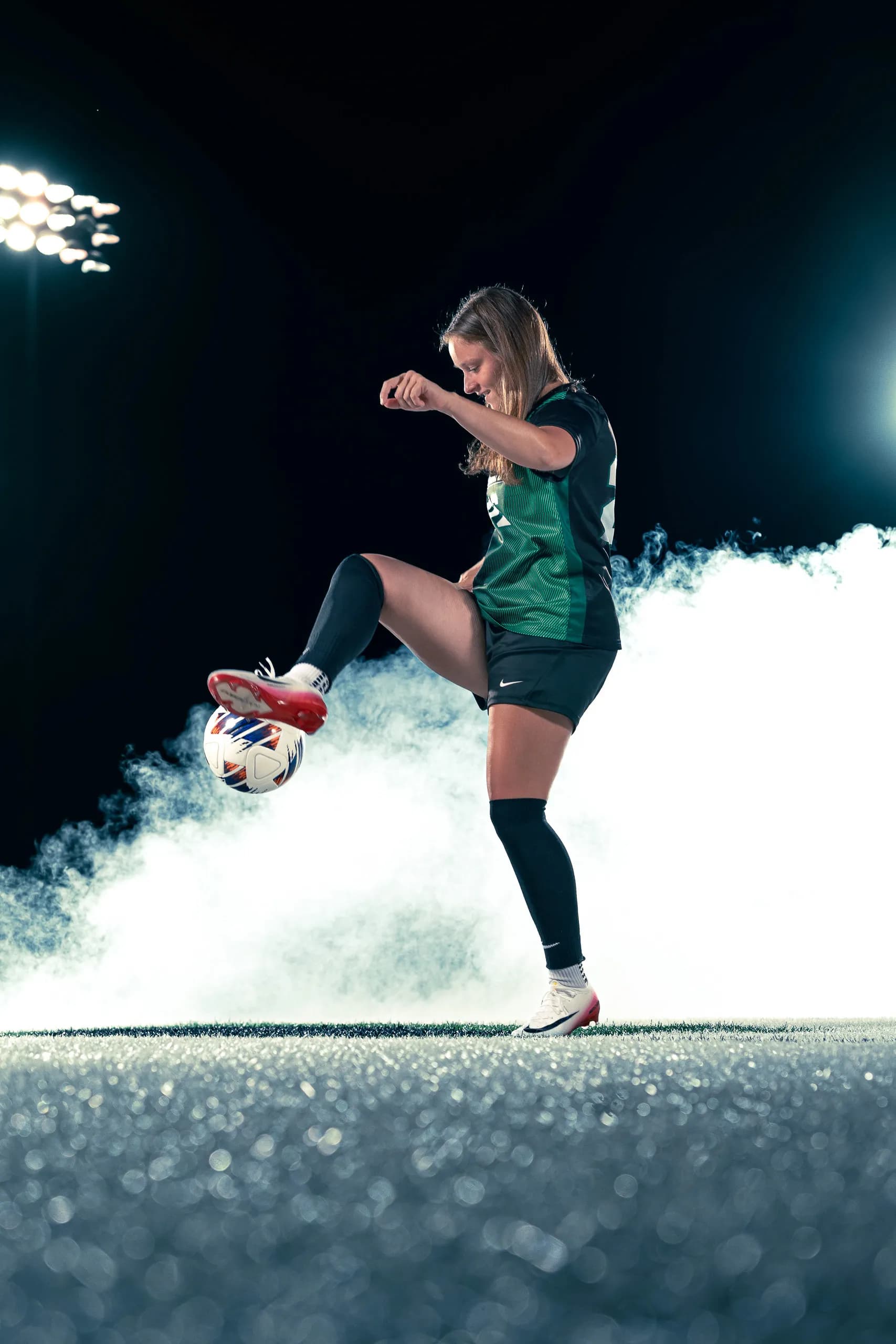 Binghamton University women's soccer media day portrait in Binghamton, New York