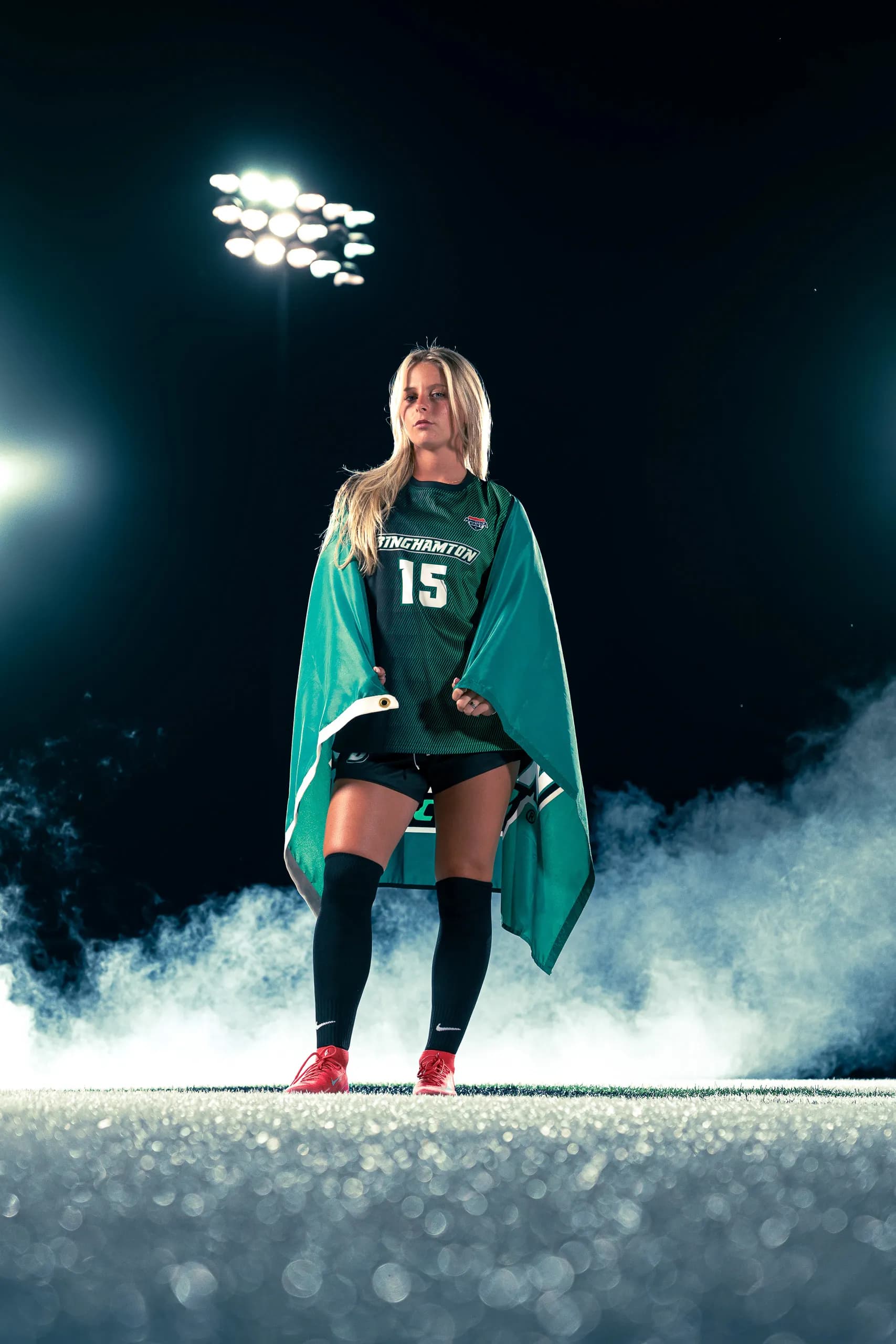 Media day portrait from the Binghamton University women's soccer session in Binghamton, New York