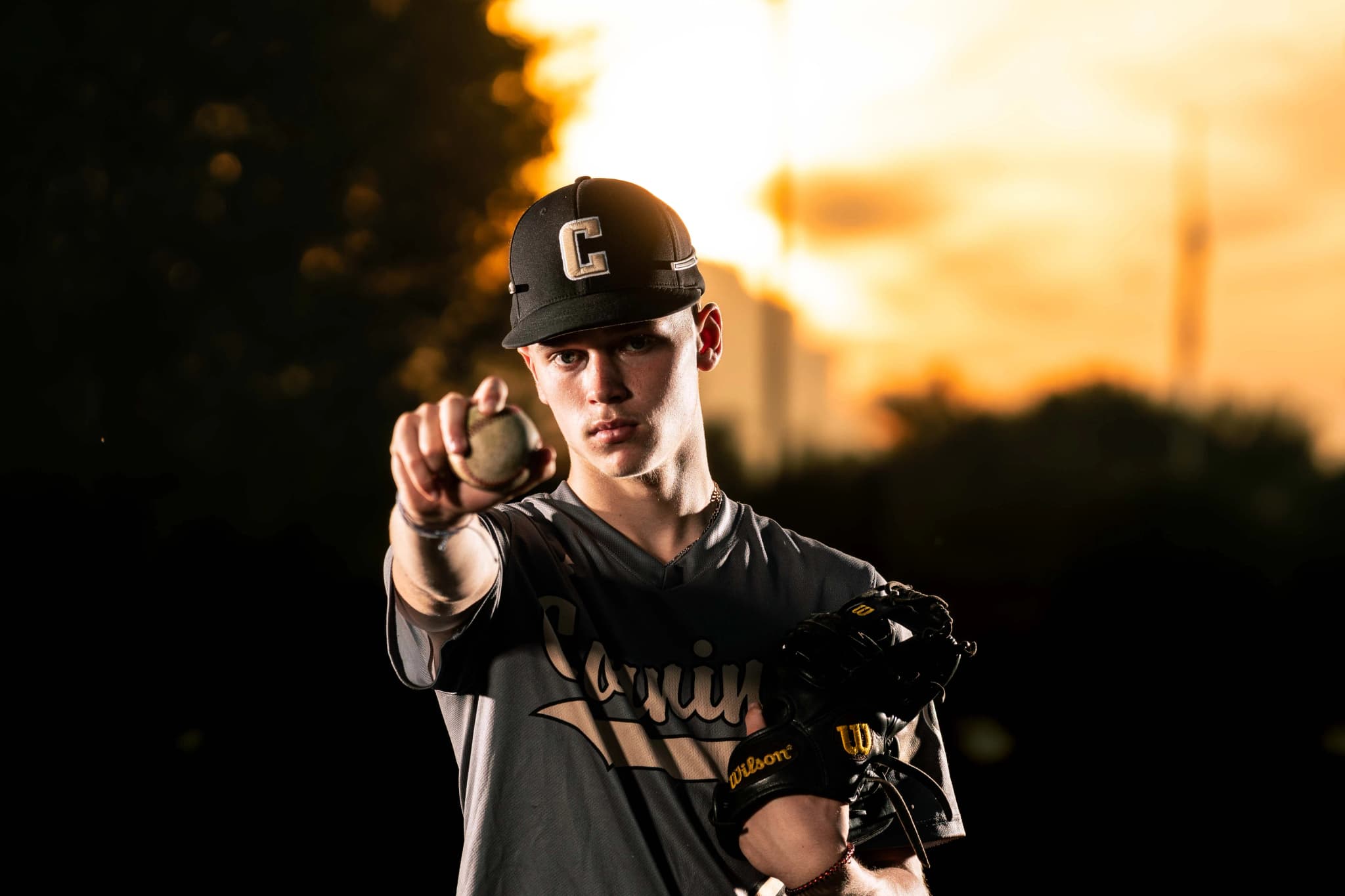 Dom W. senior sports portrait in Corning, New York