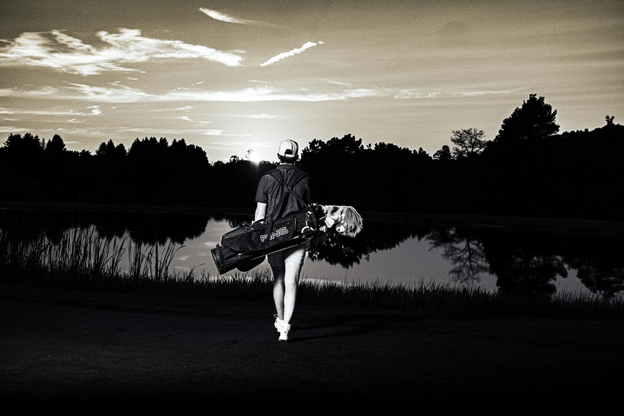 Golf sportrait with Talon D. on a golf course in Mansfield, PA