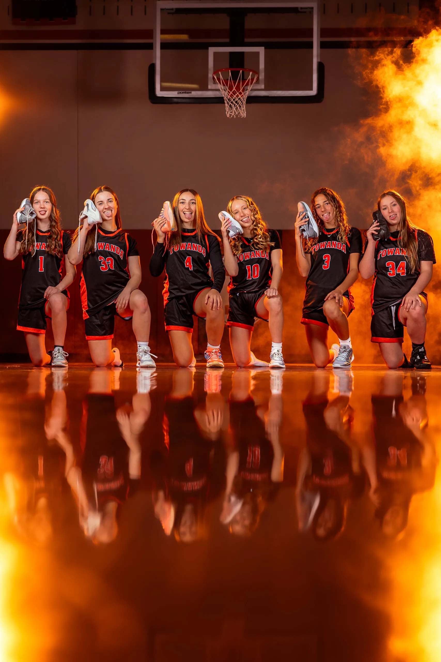 Towanda girls basketball media day portrait in Towanda, Pennsylvania