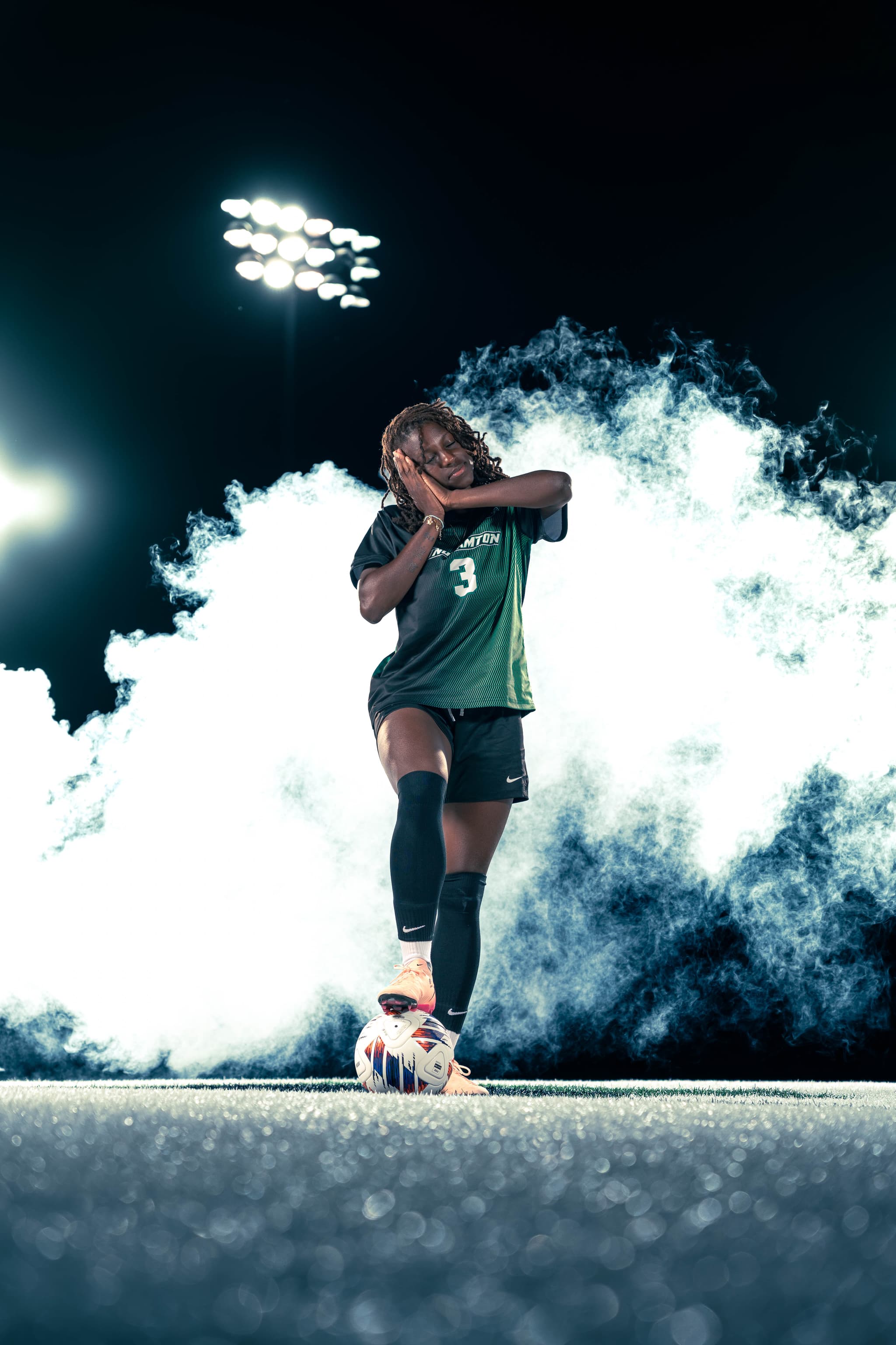 Portrait from the women's soccer media day at Binghamton University in Binghamton, New York